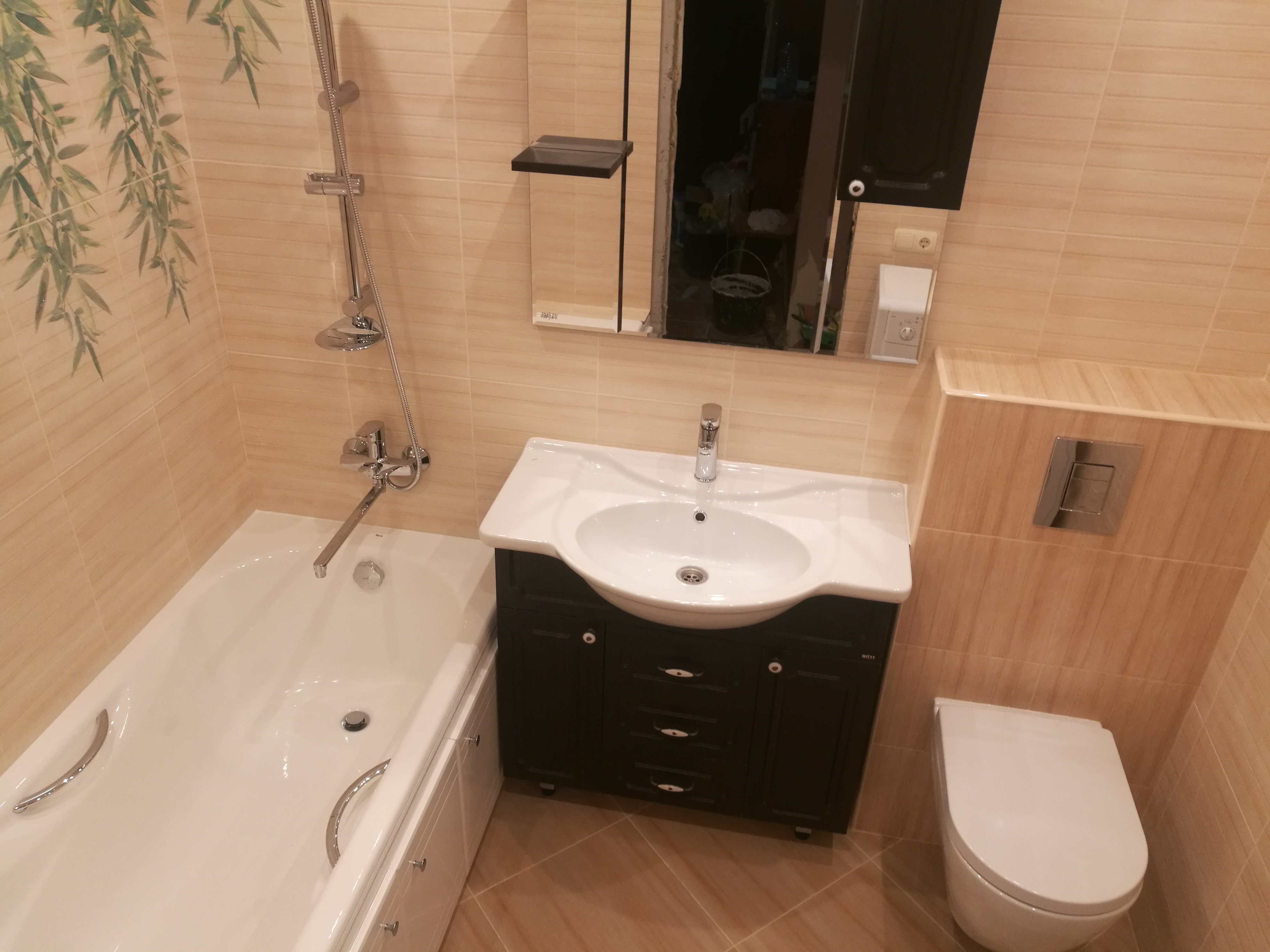 Ремонт санузла-отделка ванной комнаты и туалета под ключ с материалами цена